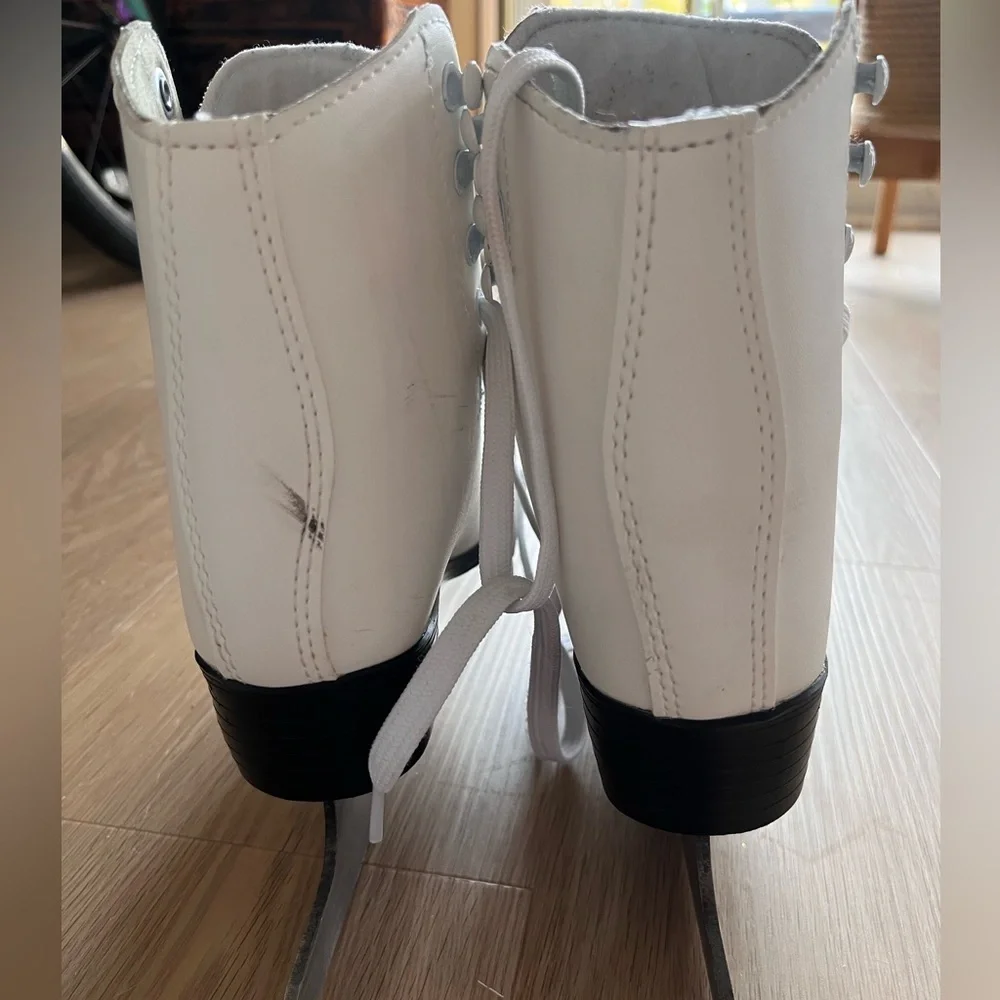 White Kids Figure Ice Skates - Classic Lace-Up Style